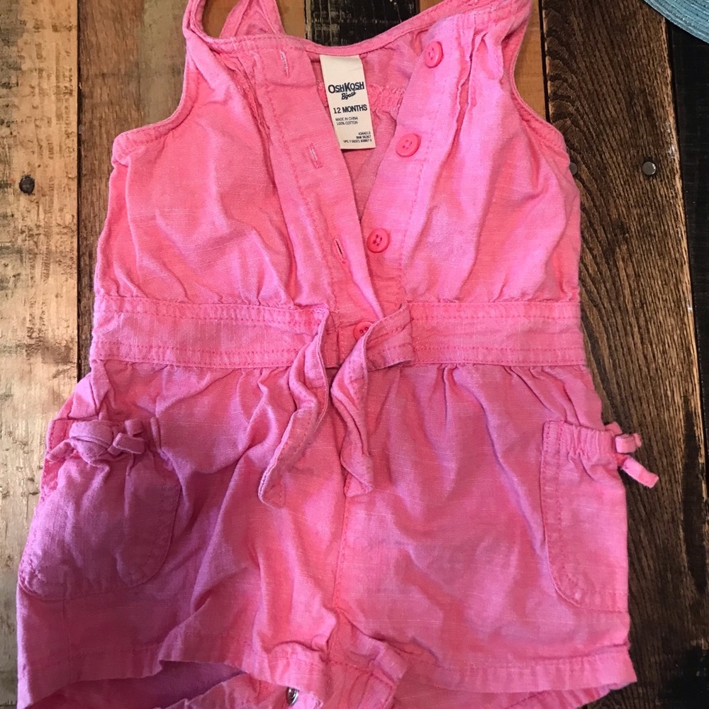 Vintage Inspired Oshkosh Red Romper Baby Girl